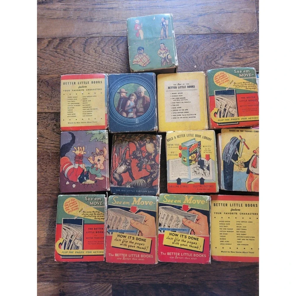 Vintage Big Little Books Lot of 13 Various Stories Poor to good Condition